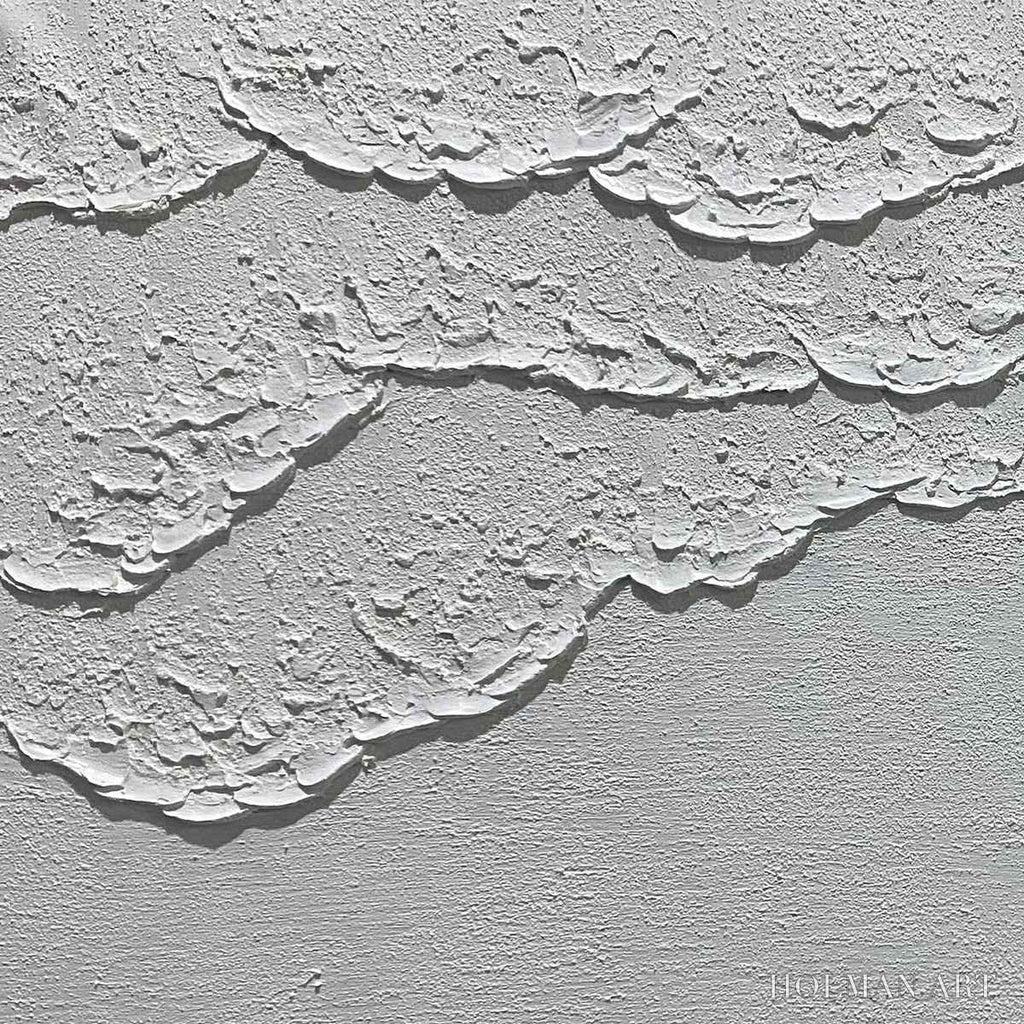 HOLMAN ART White Textured Waves Diptych – Textured Abstract Painting Set of 2, Vertical - image 3
