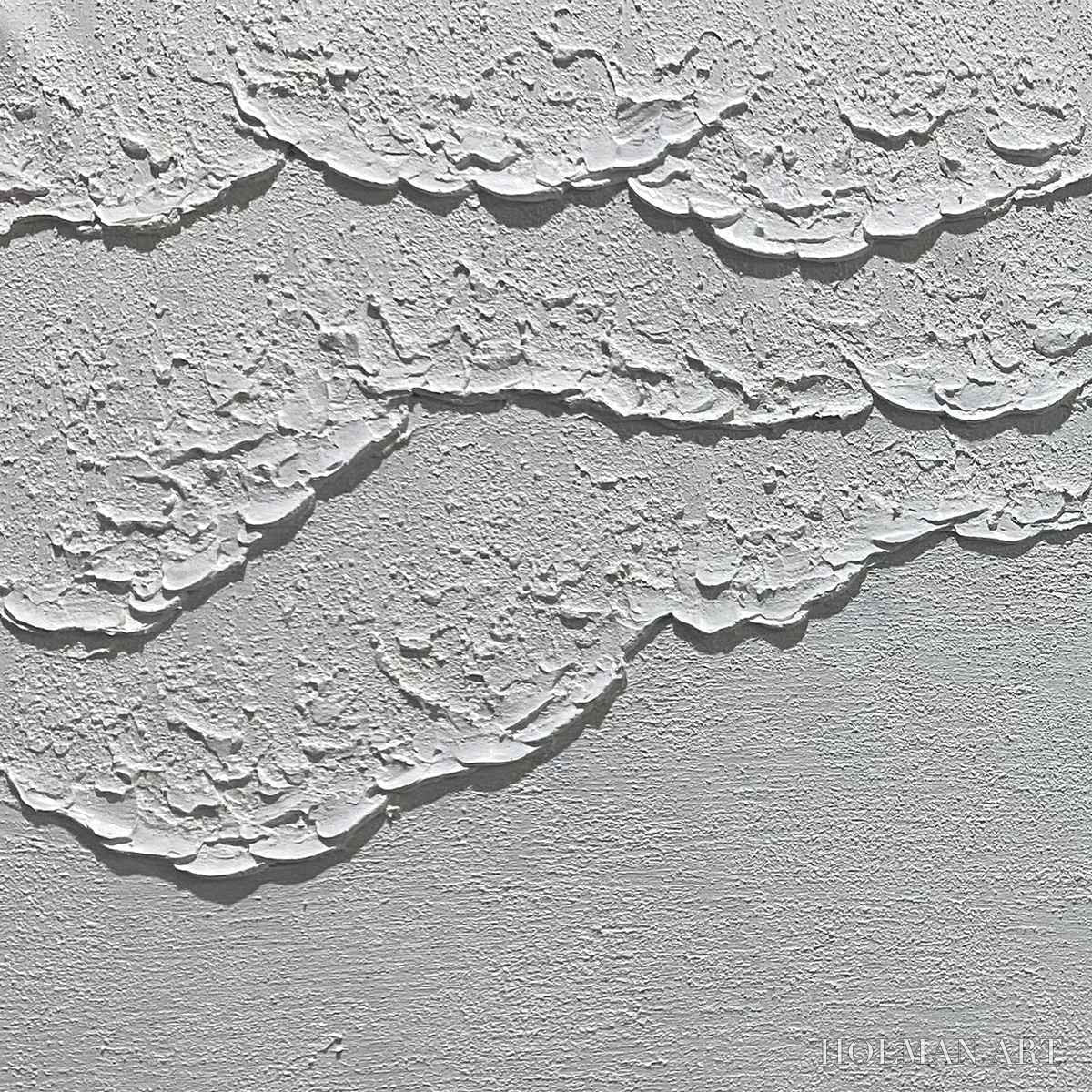 HOLMAN ART White Textured Waves Diptych – Textured Abstract Painting Set of 2, Vertical - image 3