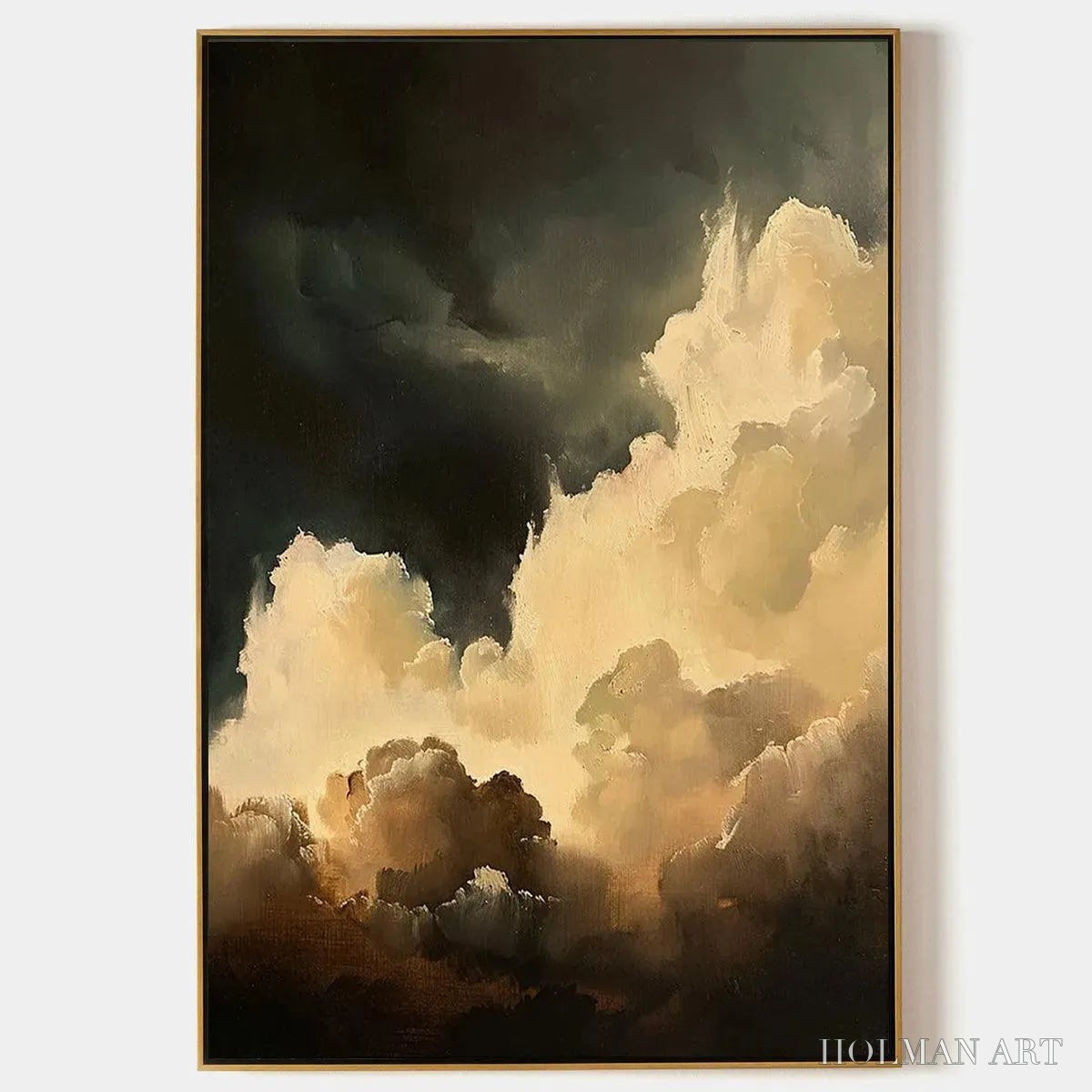 HOLMAN ART Stormy Skies – Textured Cloudscape Painting, Vertical - image 1