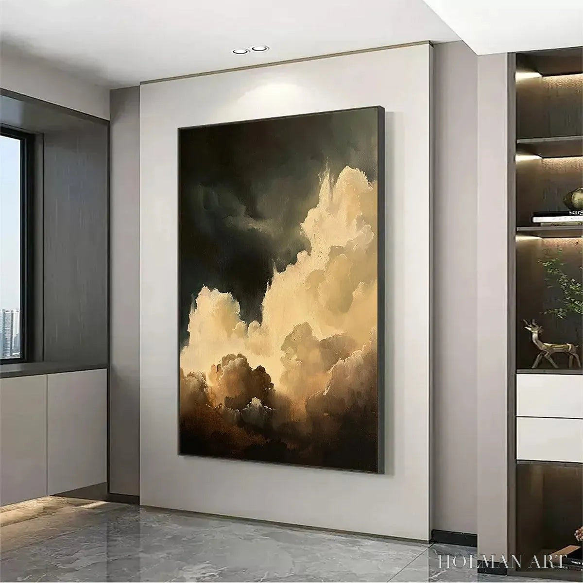 HOLMAN ART Stormy Skies – Textured Cloudscape Painting, Vertical - image 2