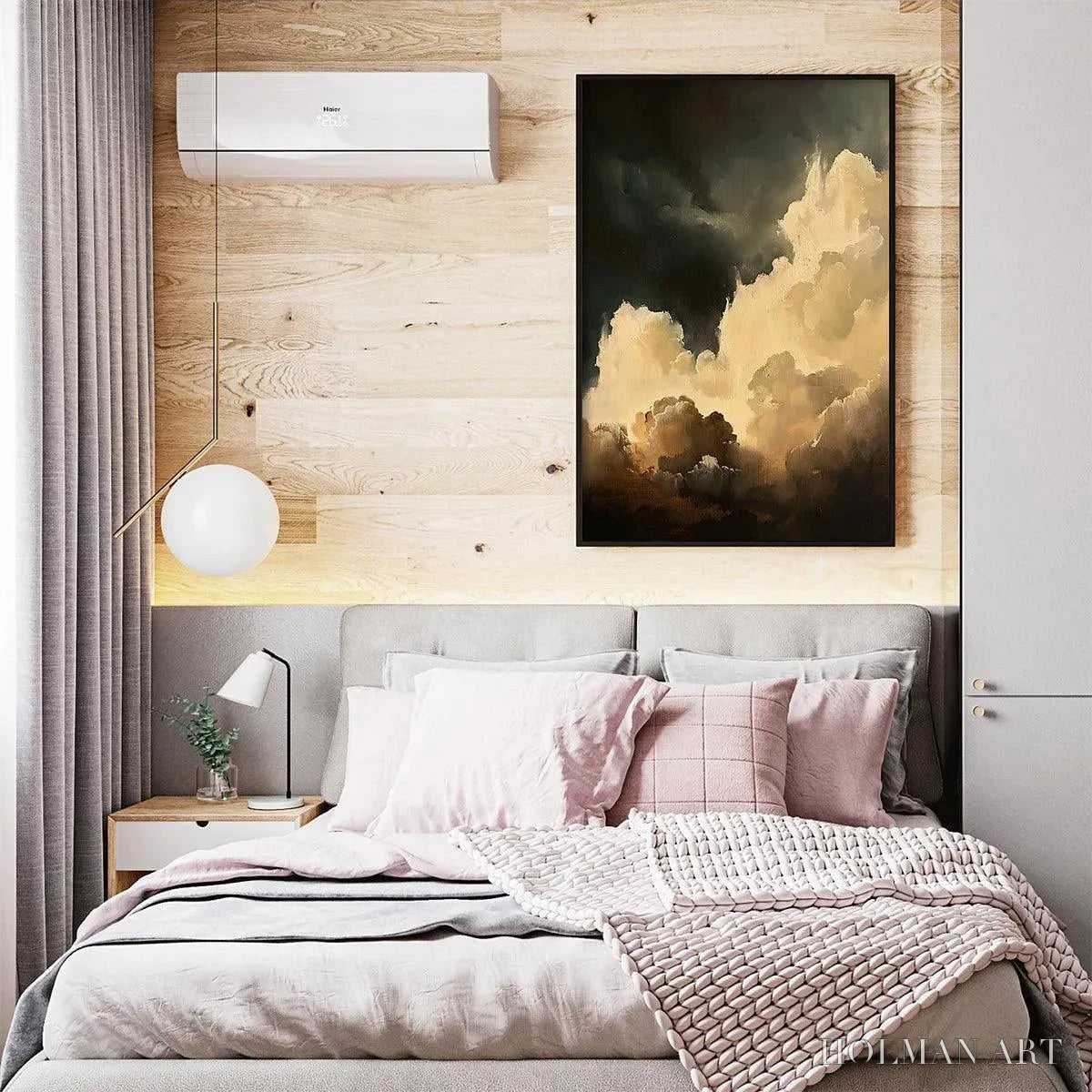 HOLMAN ART Stormy Skies – Textured Cloudscape Painting, Vertical - image 4
