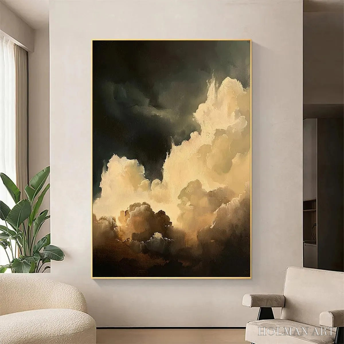 HOLMAN ART Stormy Skies – Textured Cloudscape Painting, Vertical - image 5