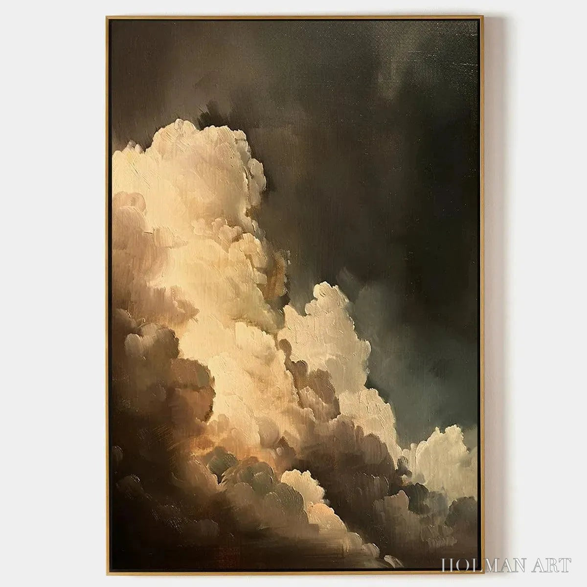 HOLMAN ART Evening Clouds – Textured Cloudscape Painting, Vertical - image 1