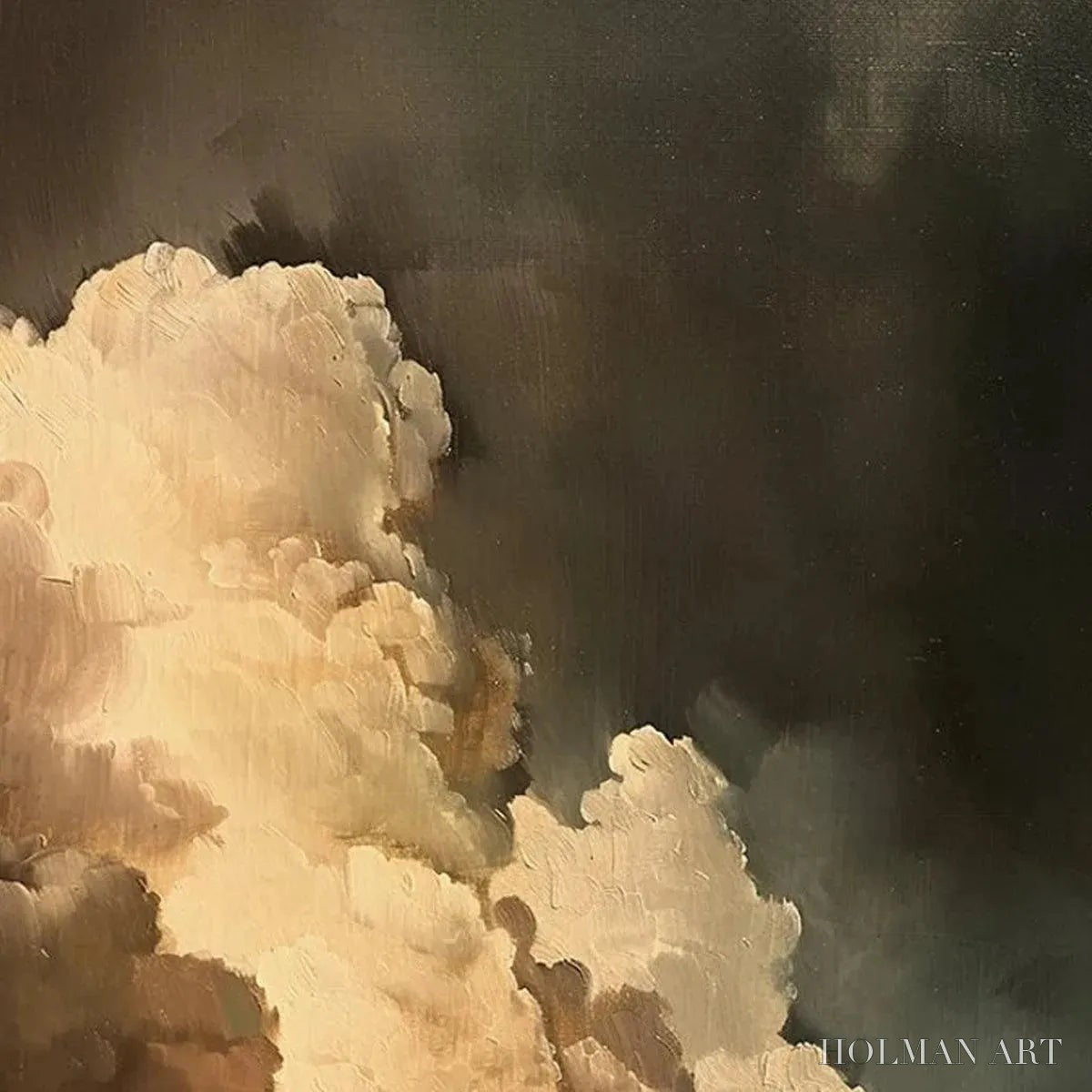 HOLMAN ART Evening Clouds – Textured Cloudscape Painting, Vertical - image 3