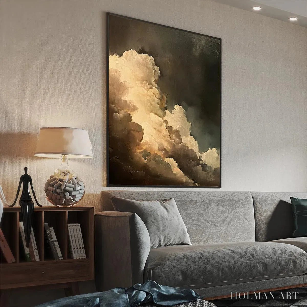 HOLMAN ART Evening Clouds – Textured Cloudscape Painting, Vertical - image 4