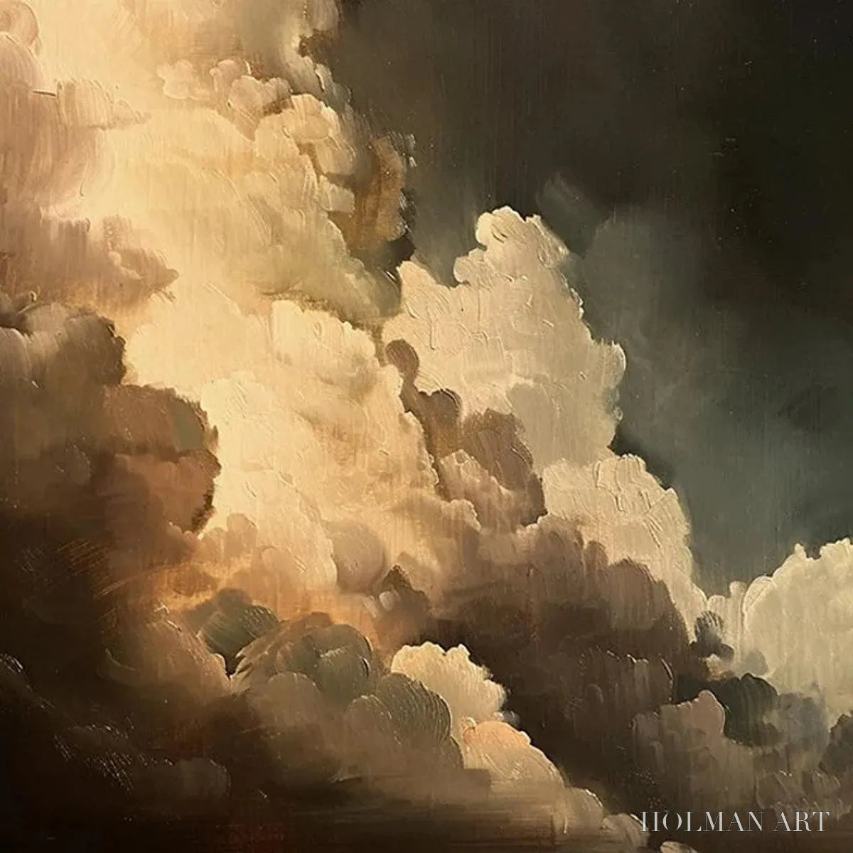 HOLMAN ART Evening Clouds – Textured Cloudscape Painting, Vertical - image 6