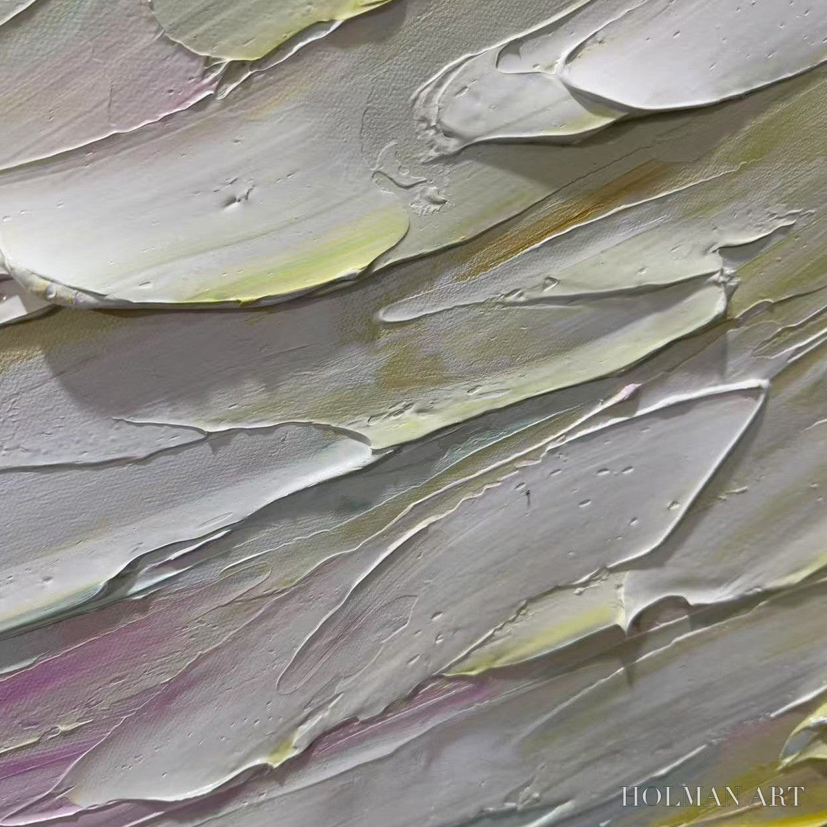 HOLMAN ART Pastel Dream – Textured Abstract Painting in Soft Hues, Horizontal - image 3