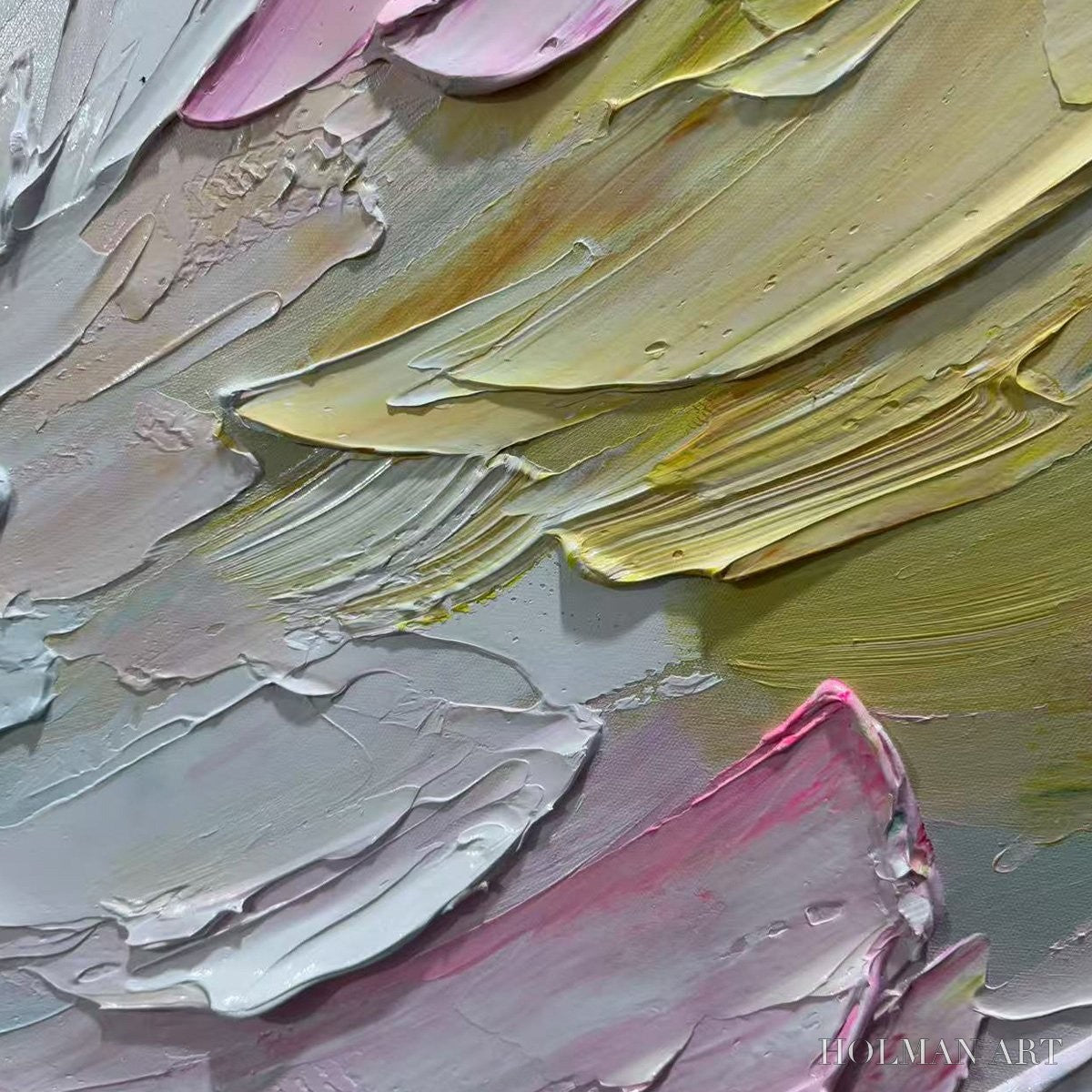 HOLMAN ART Pastel Dream – Textured Abstract Painting in Soft Hues, Horizontal - image 5