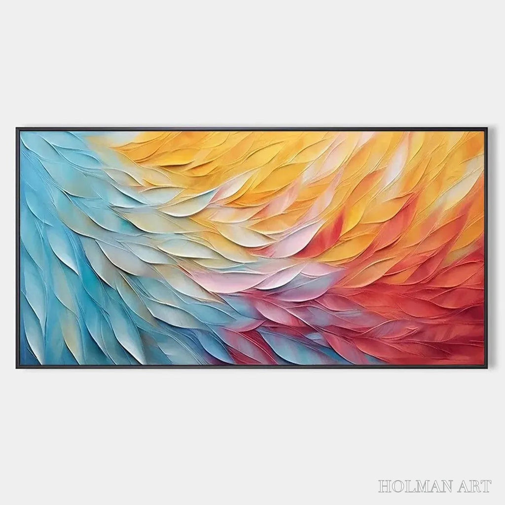 HOLMAN ART Golden Waves – Textured Abstract Painting, Horizontal - image 1