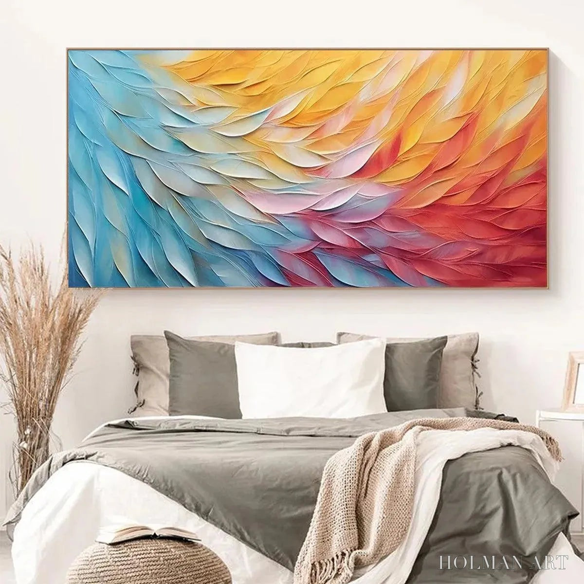 HOLMAN ART Golden Waves – Textured Abstract Painting, Horizontal - image 2