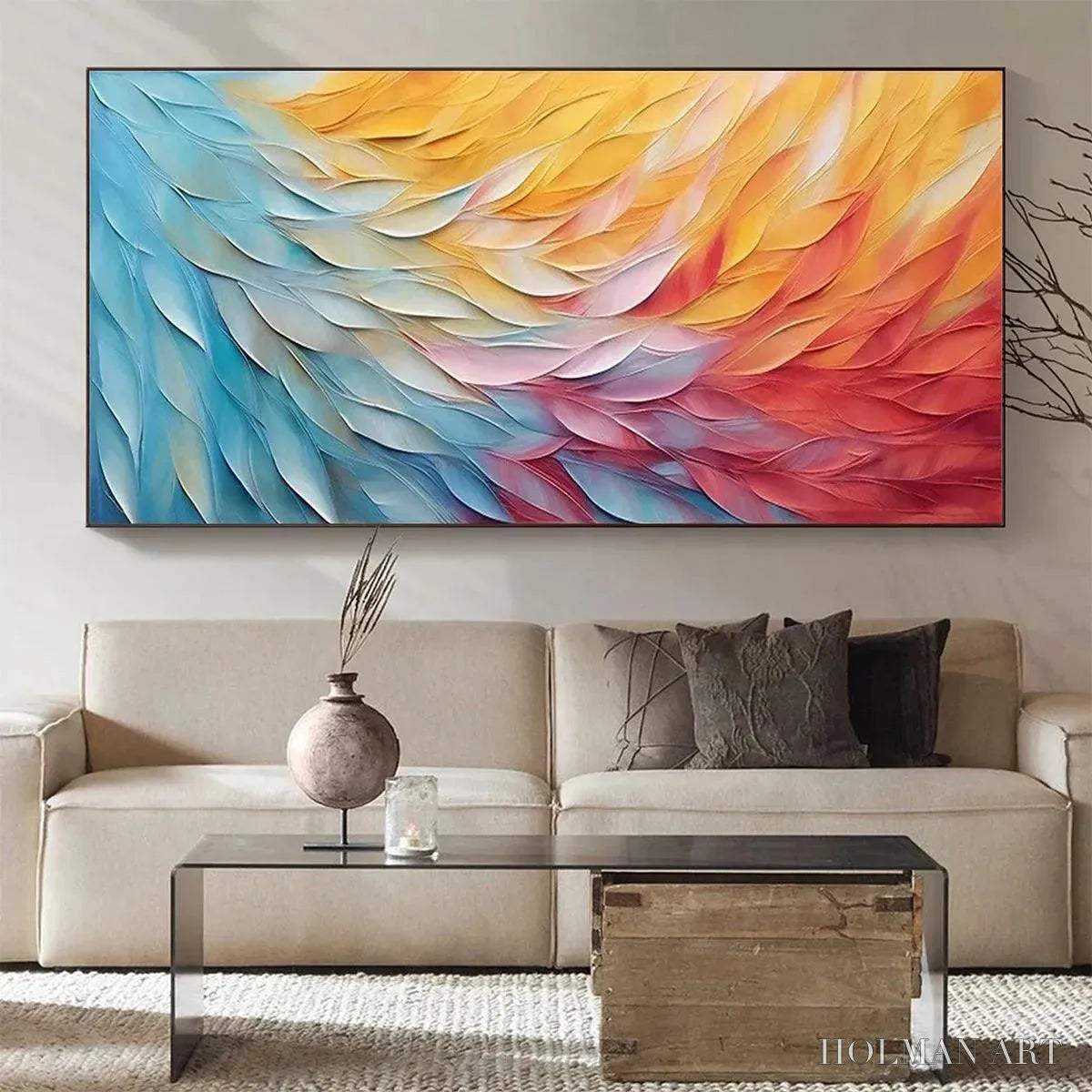 HOLMAN ART Golden Waves – Textured Abstract Painting, Horizontal - image 4