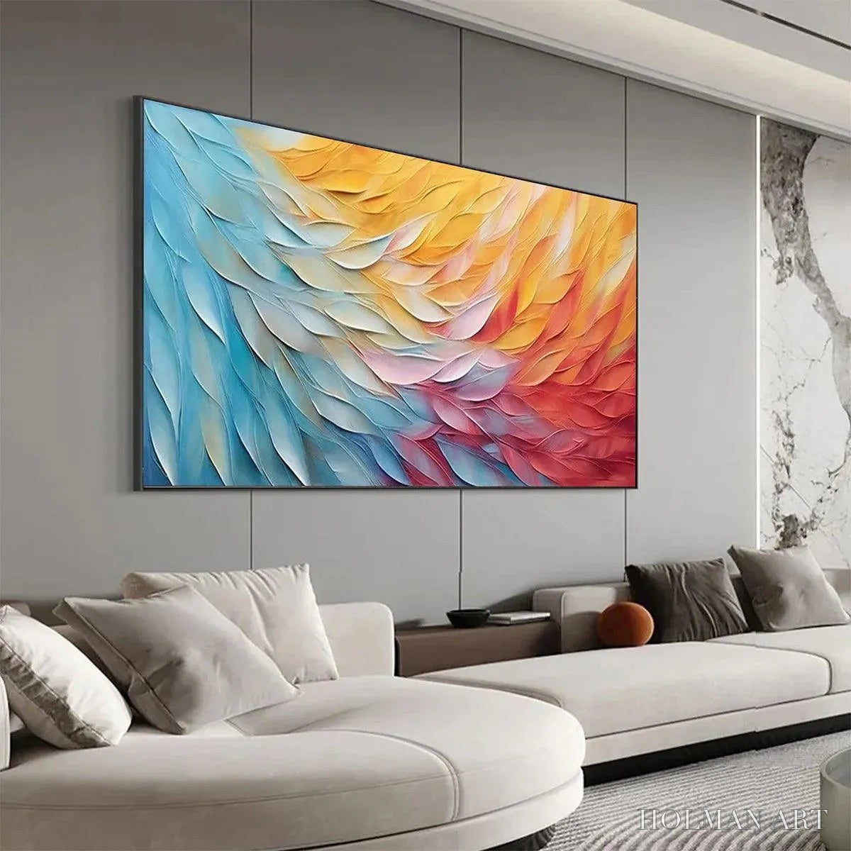 HOLMAN ART Golden Waves – Textured Abstract Painting, Horizontal - image 5