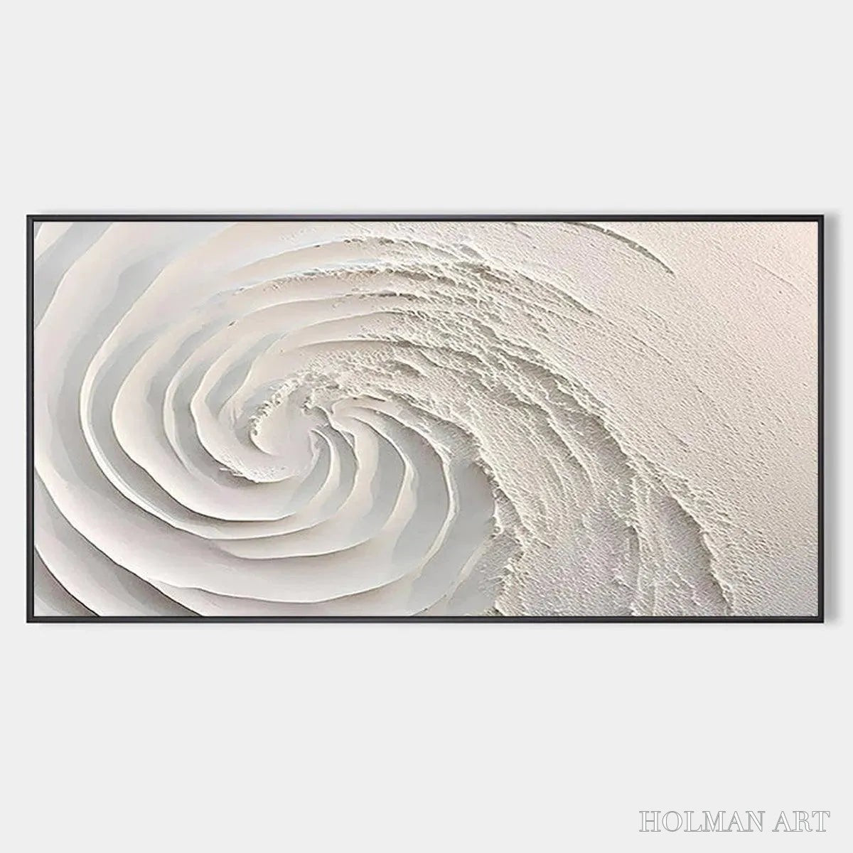 HOLMAN ART Whirlwind – Textured White Abstract Swirl Painting - image 1