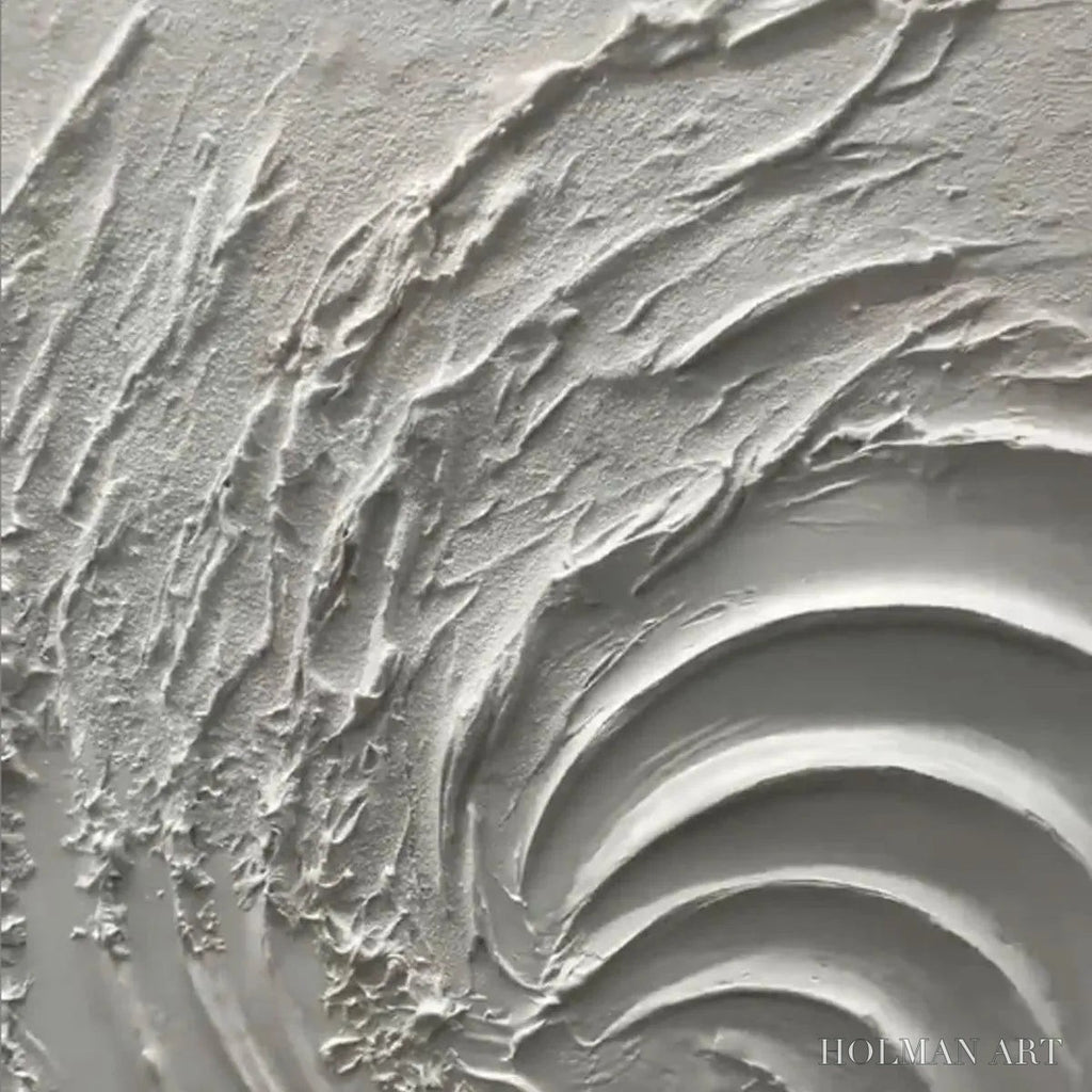 HOLMAN ART Whirlwind – Textured White Abstract Swirl Painting - image 3