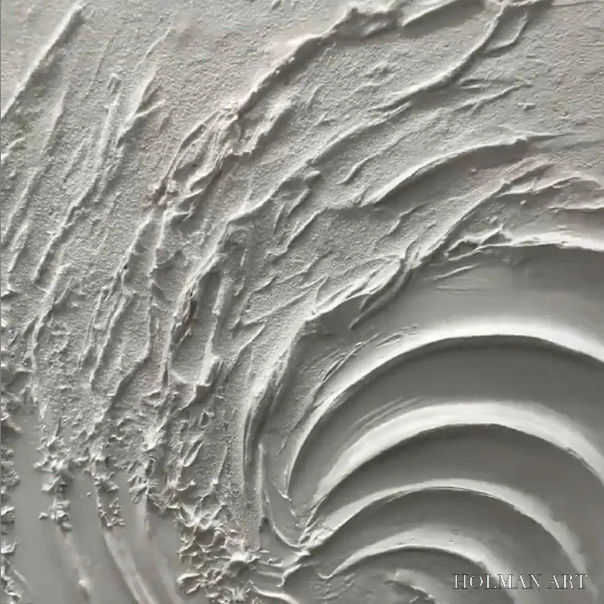 HOLMAN ART Whirlwind – Textured White Abstract Swirl Painting - image 3