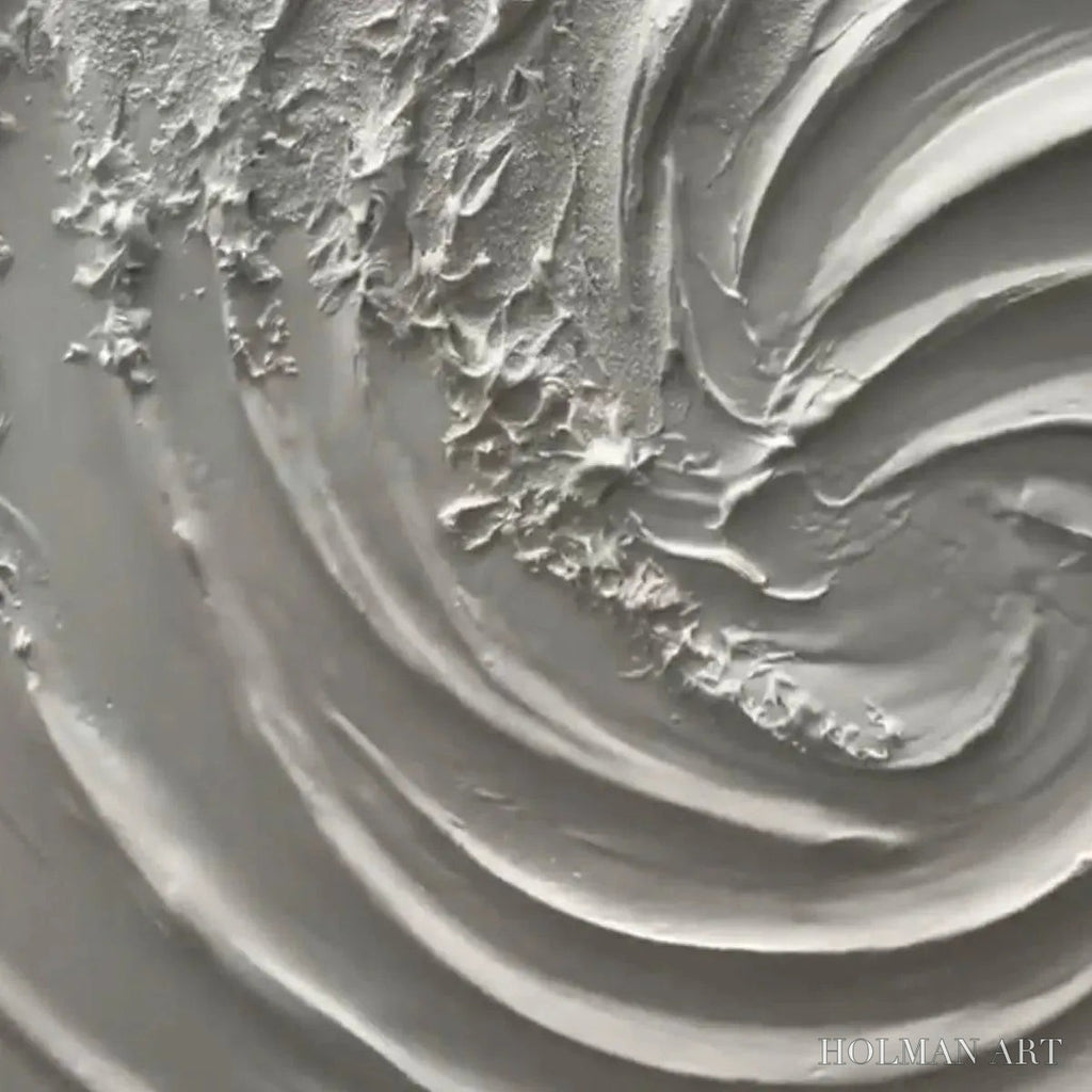 HOLMAN ART Whirlwind – Textured White Abstract Swirl Painting - image 4