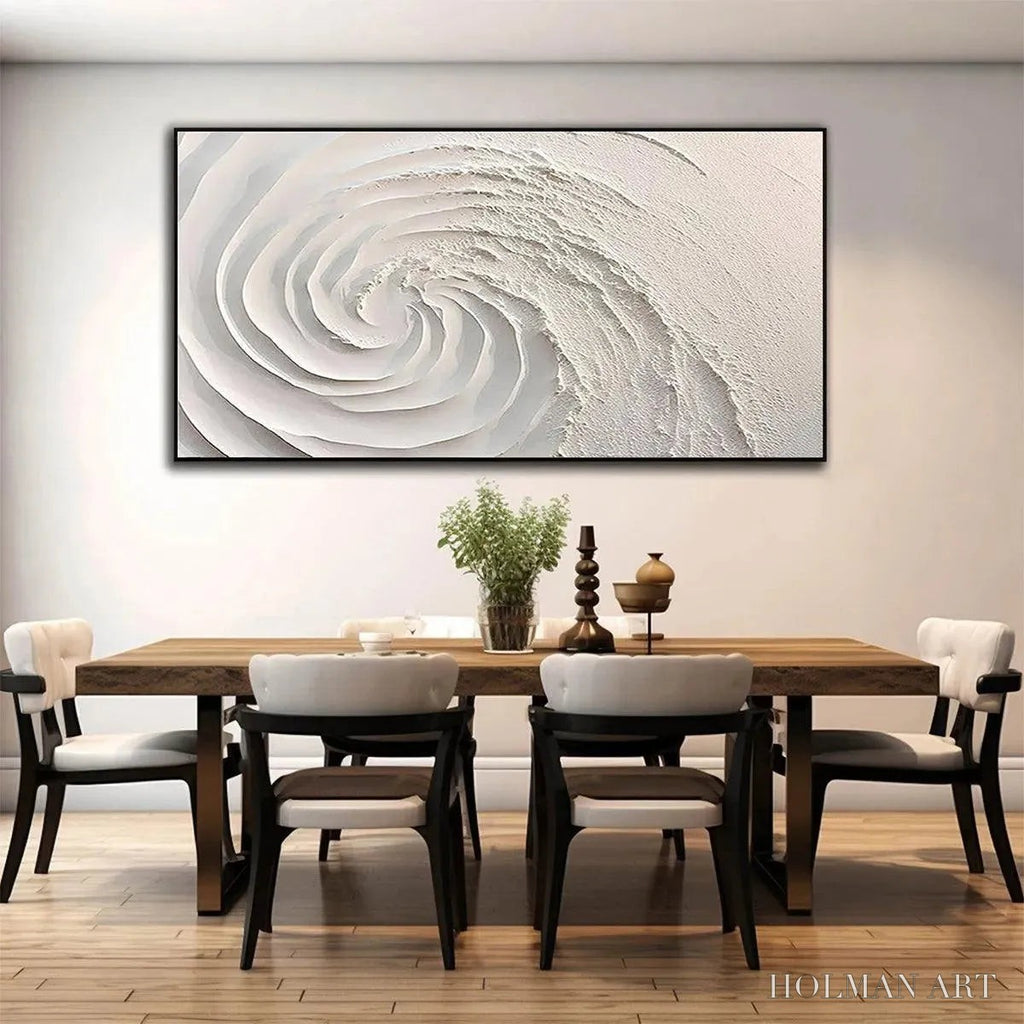 HOLMAN ART Whirlwind – Textured White Abstract Swirl Painting - image 5