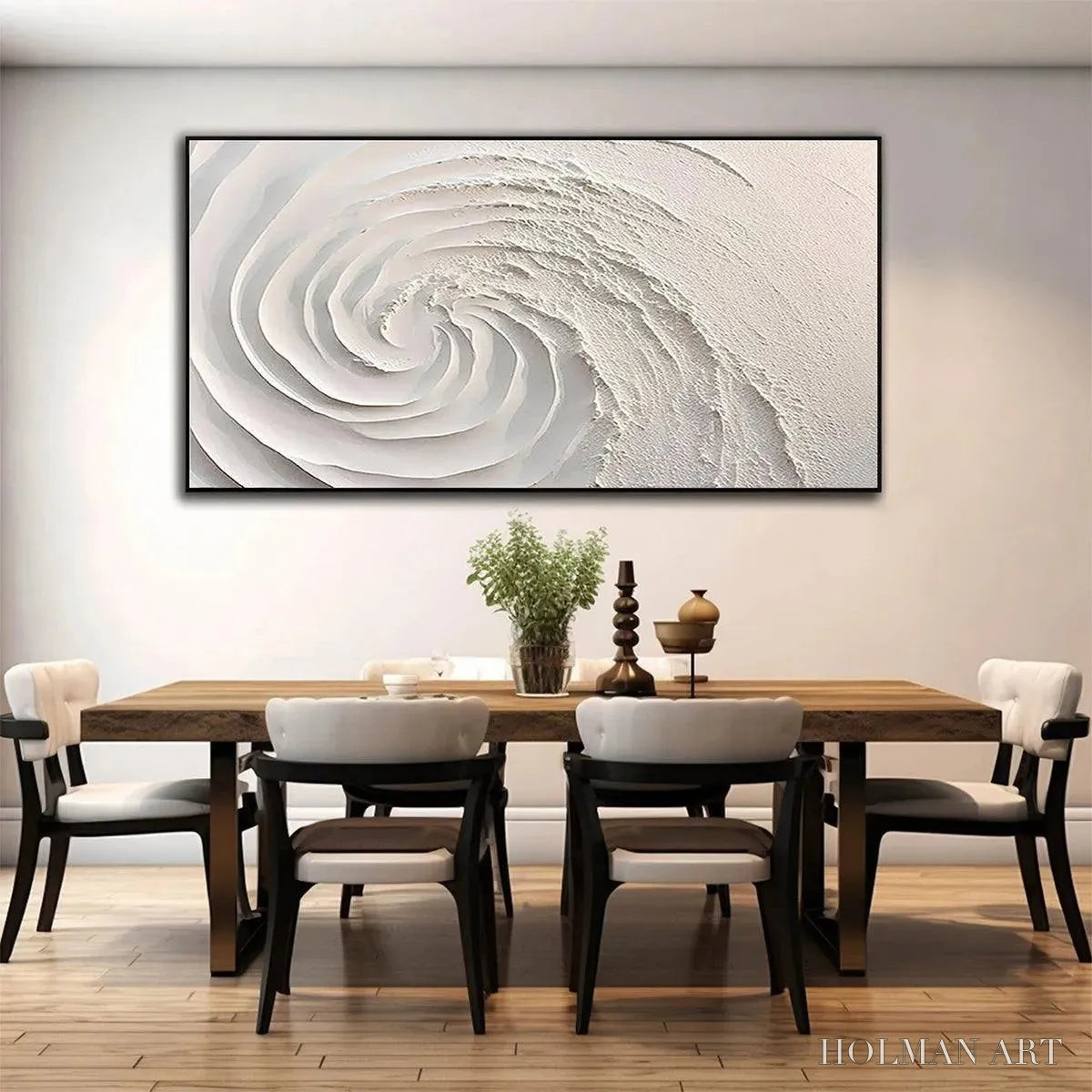HOLMAN ART Whirlwind – Textured White Abstract Swirl Painting - image 5