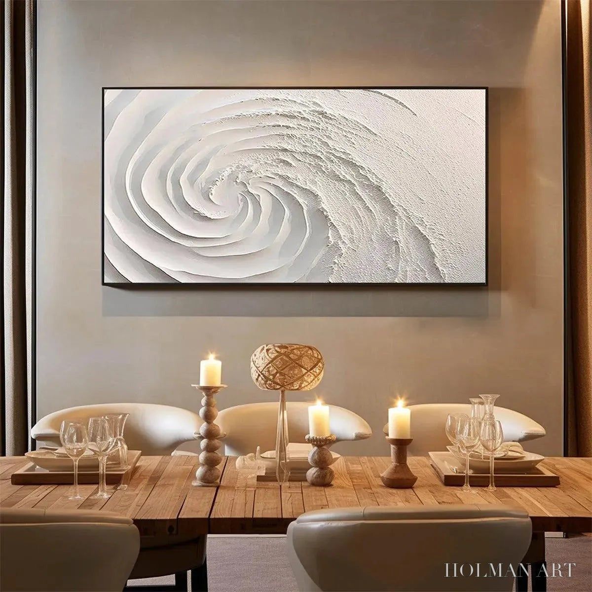 HOLMAN ART Whirlwind – Textured White Abstract Swirl Painting - image 6