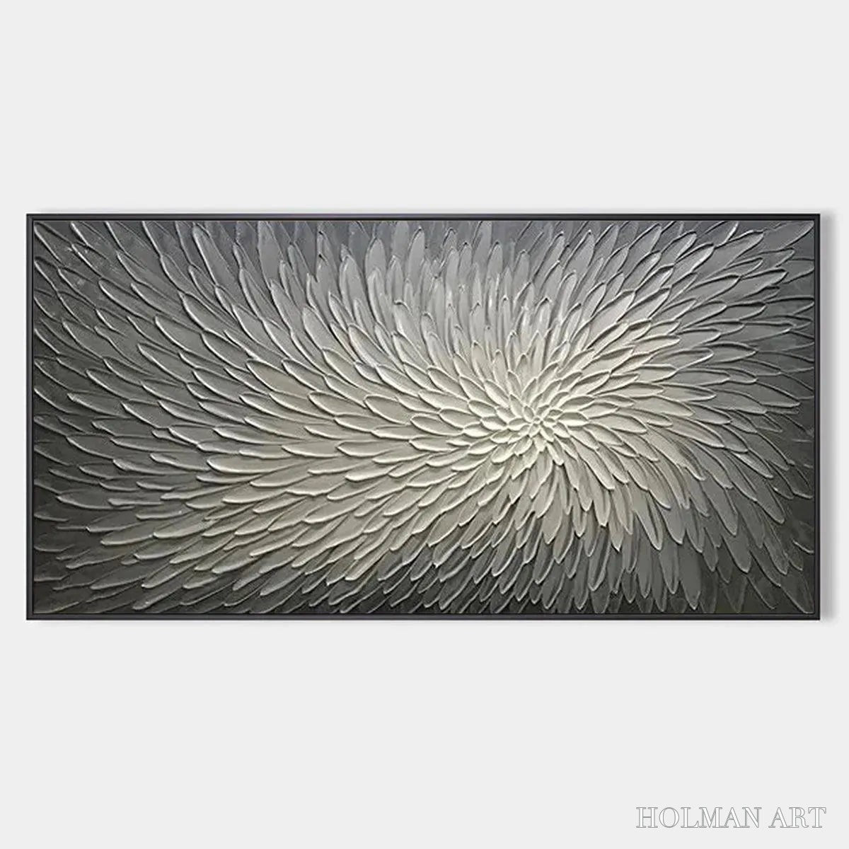 HOLMAN ART Silver Swirl – Textured Abstract Painting in Grey and White - image 1