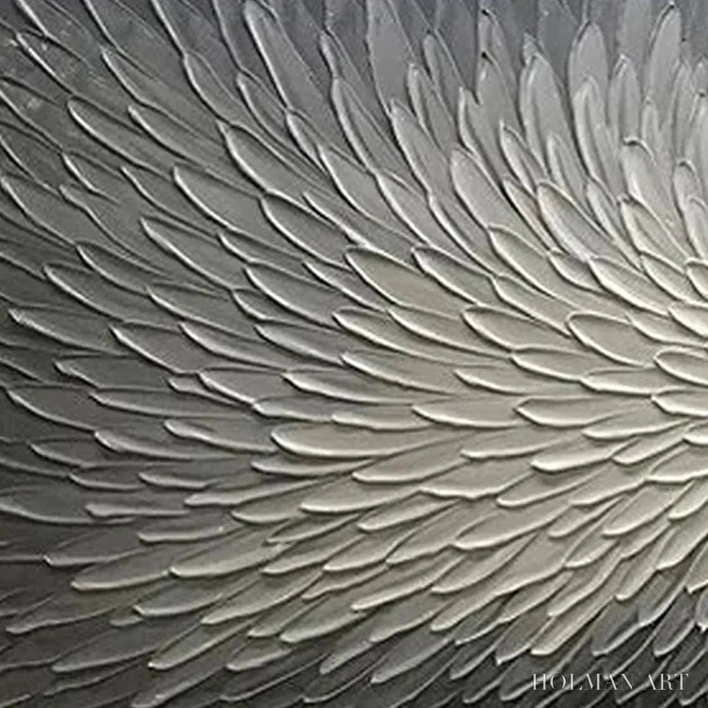 HOLMAN ART Silver Swirl – Textured Abstract Painting in Grey and White - image 3