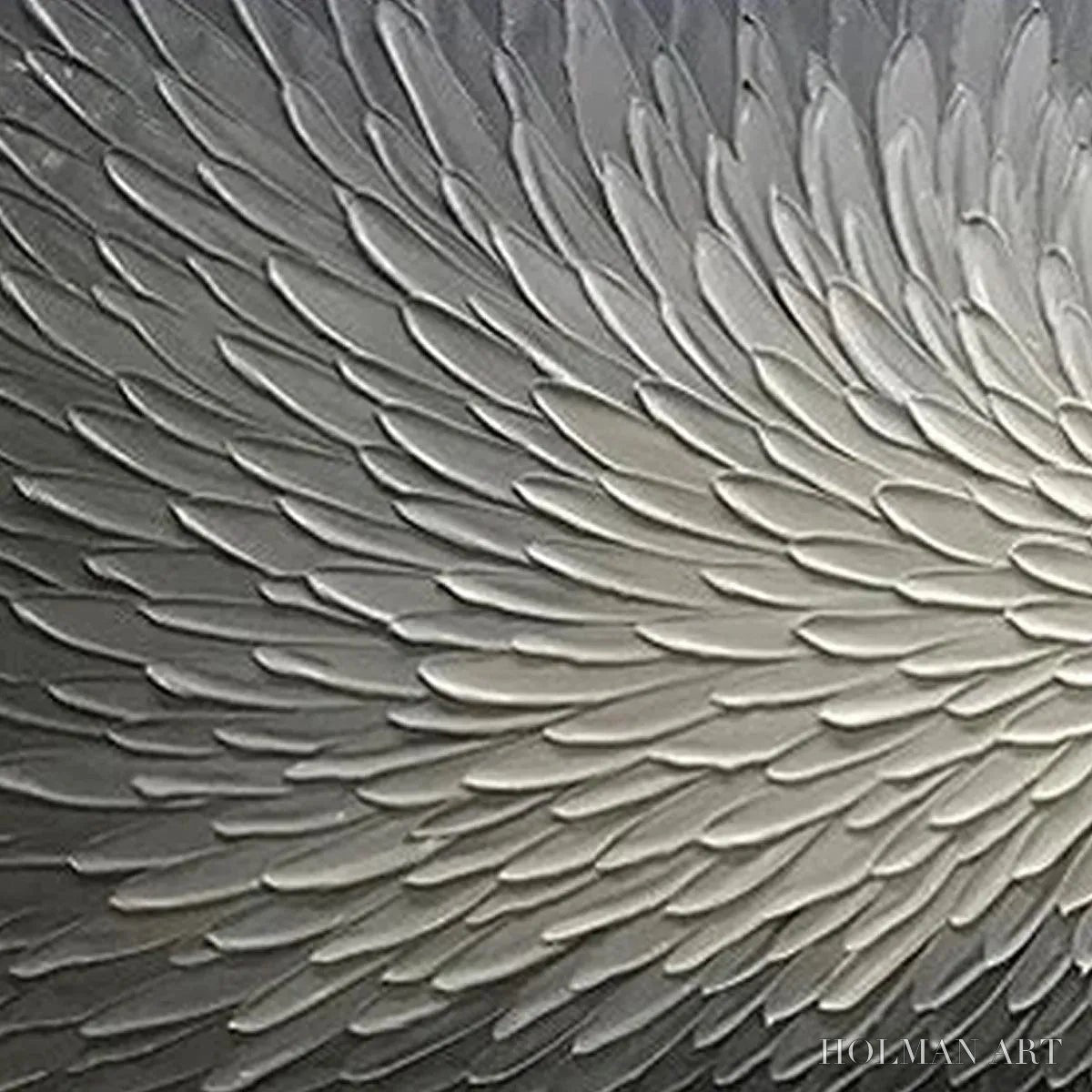 HOLMAN ART Silver Swirl – Textured Abstract Painting in Grey and White - image 3