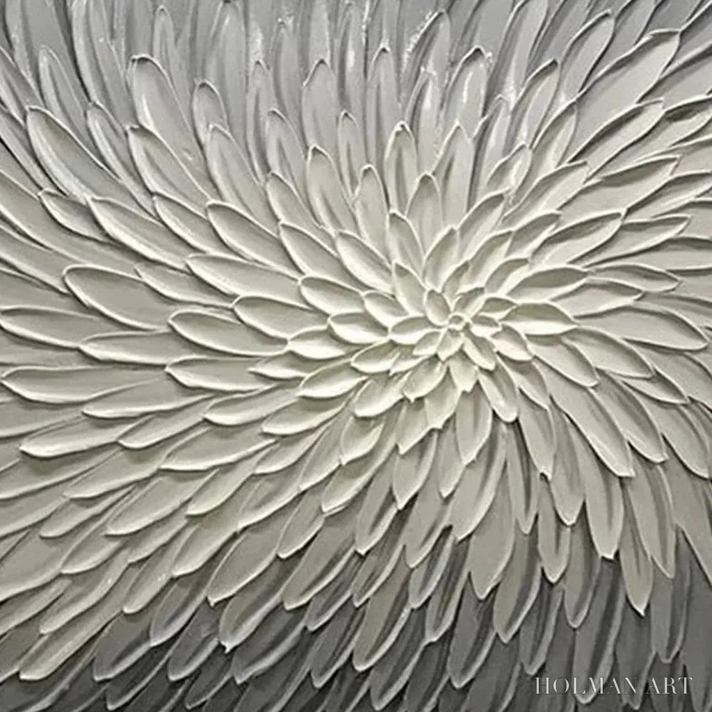 HOLMAN ART Silver Swirl – Textured Abstract Painting in Grey and White - image 6
