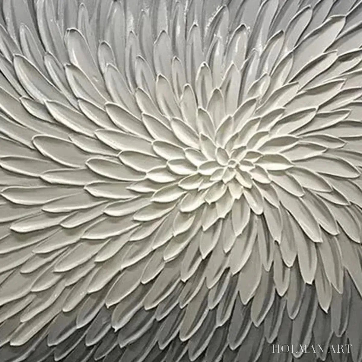 HOLMAN ART Silver Swirl – Textured Abstract Painting in Grey and White - image 6