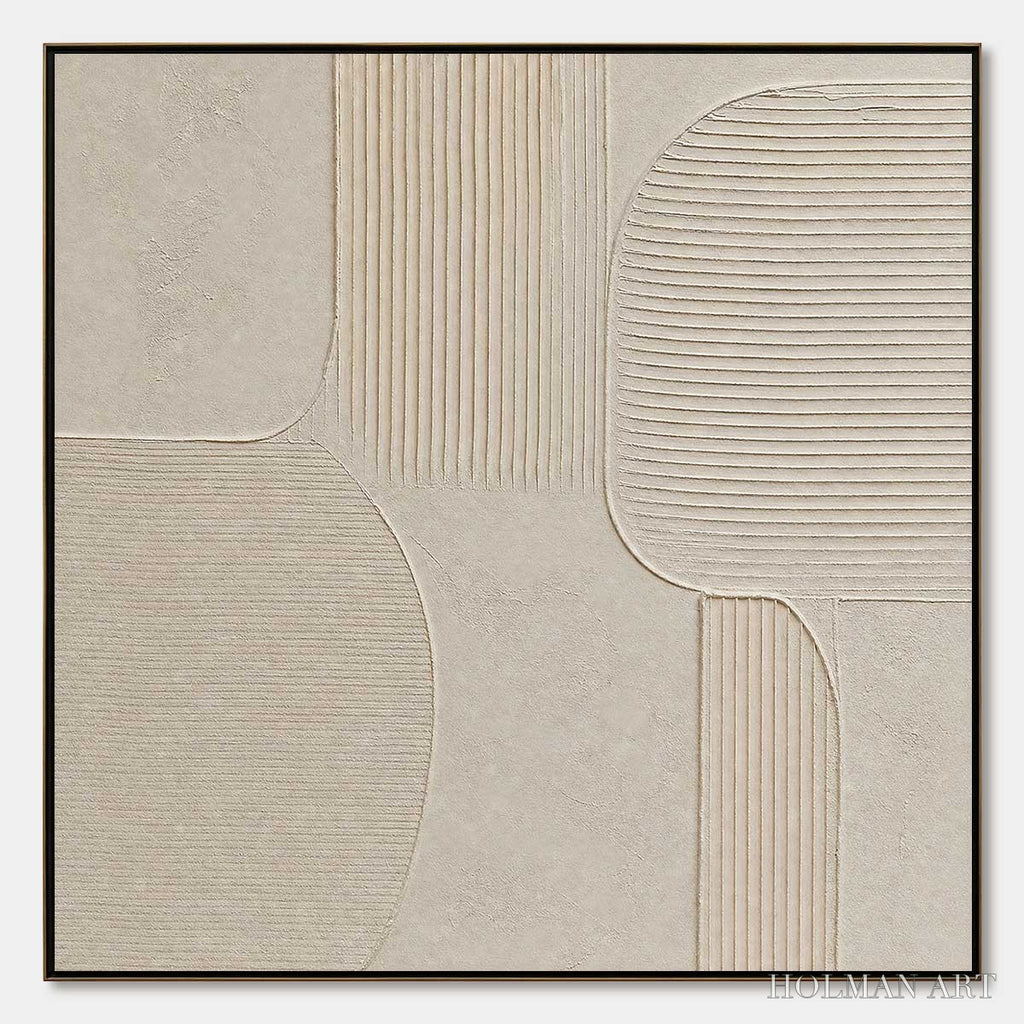HOLMAN ART Sanctuary – Large Square Textured Wabi Sabi Abstract Painting - image 1