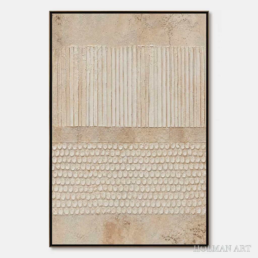 HOLMAN ART Earthen Rhythm – Vertical Wabi-Sabi Textured Abstract - image 1