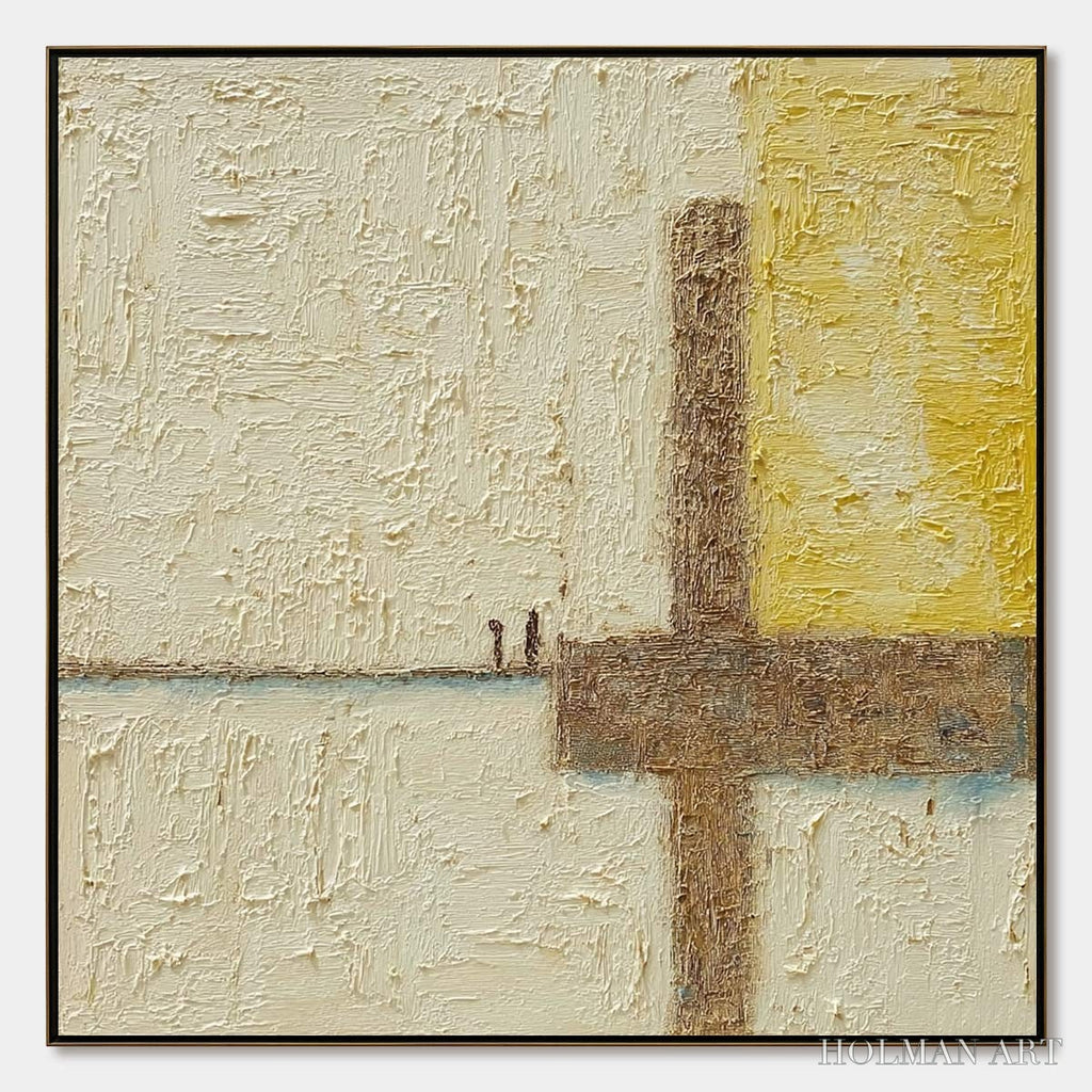HOLMAN ART Juncture – Textured Wabi Sabi Abstract Oil Painting for Walls - image 1