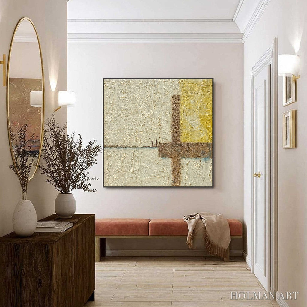 HOLMAN ART Juncture – Textured Wabi Sabi Abstract Oil Painting for Walls - image 4