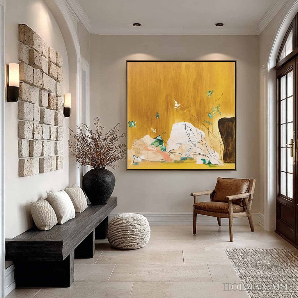 HOLMAN ART Ochre Sanctuary – Wabi-Sabi Abstract Painting with Earthy Tones - image 4