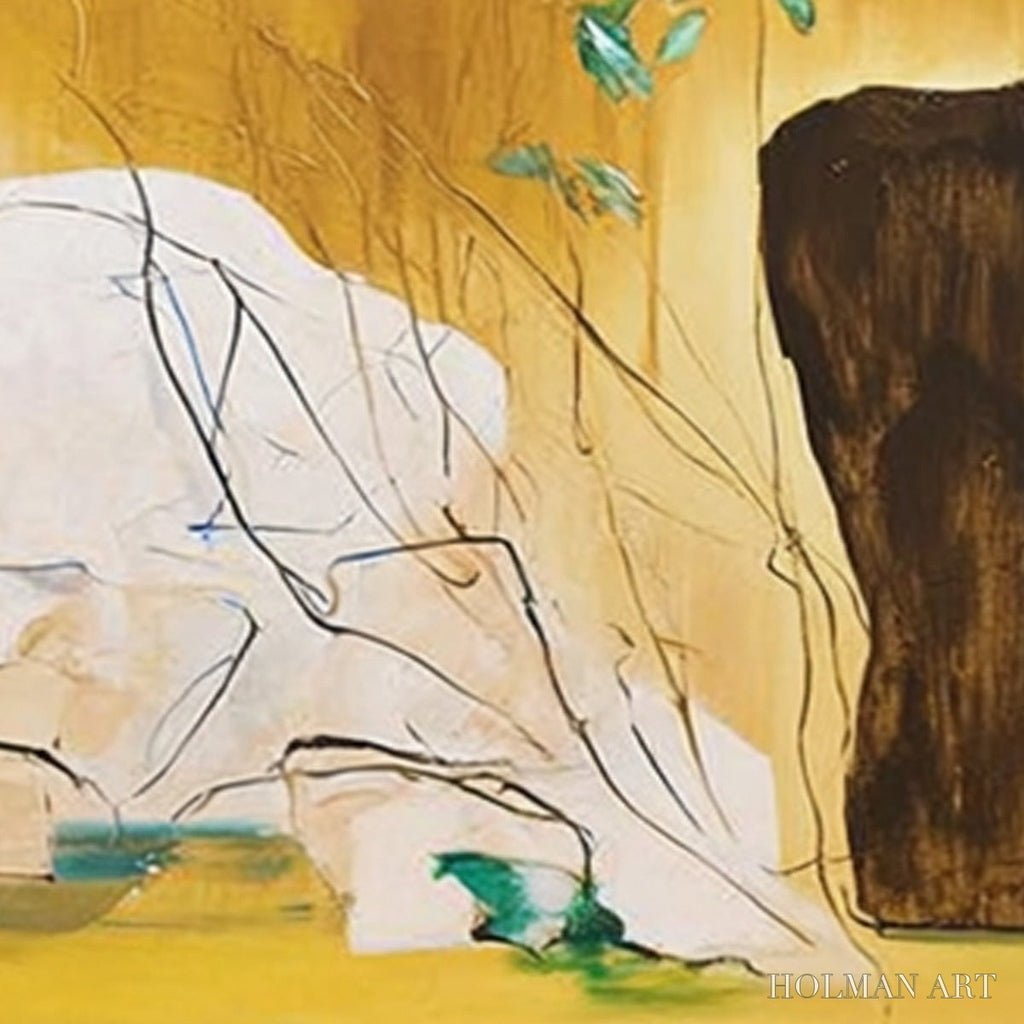 HOLMAN ART Ochre Sanctuary – Wabi-Sabi Abstract Painting with Earthy Tones - image 5