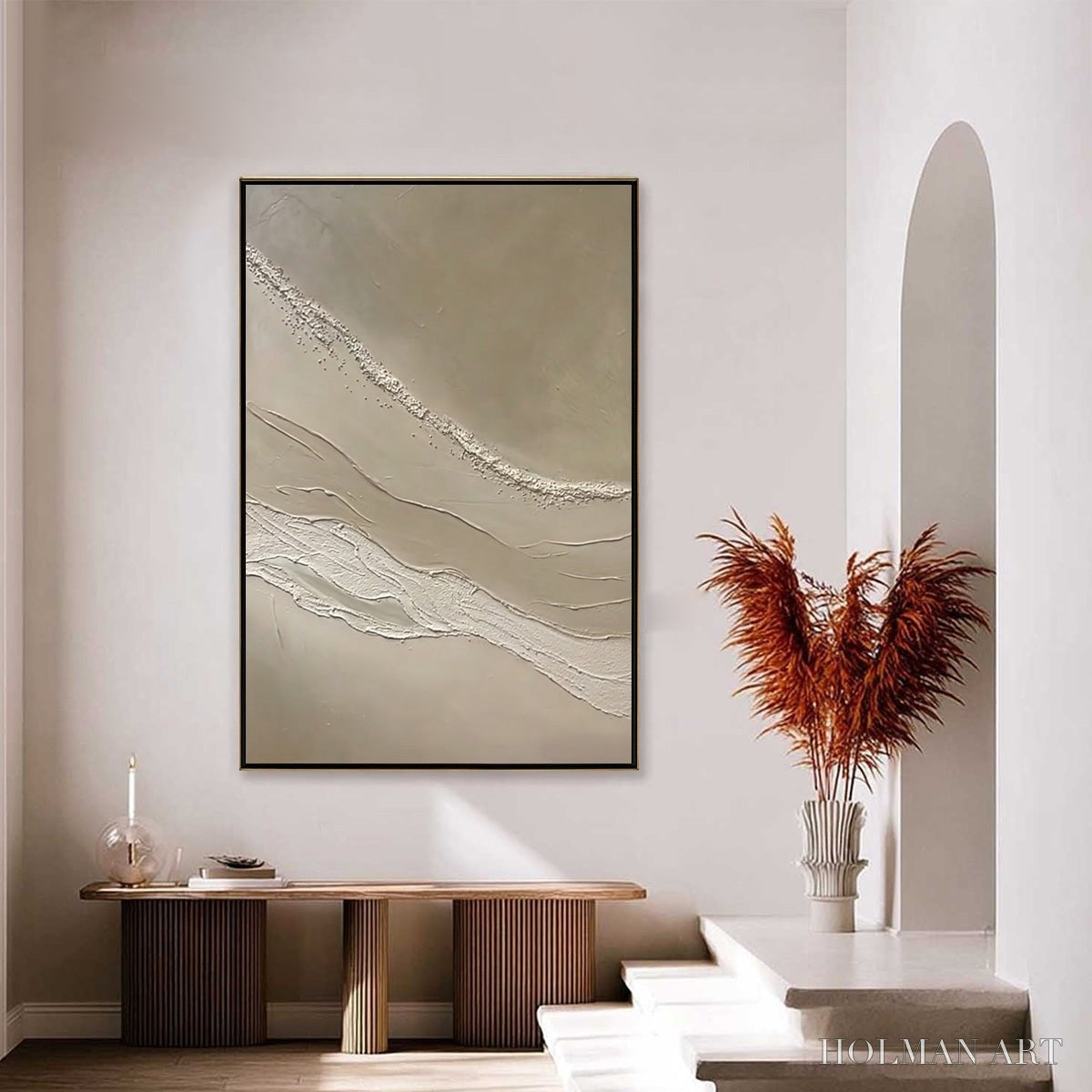 HOLMAN ART Serene Trace – Minimalist Wabi-Sabi Textured Abstract - image 4