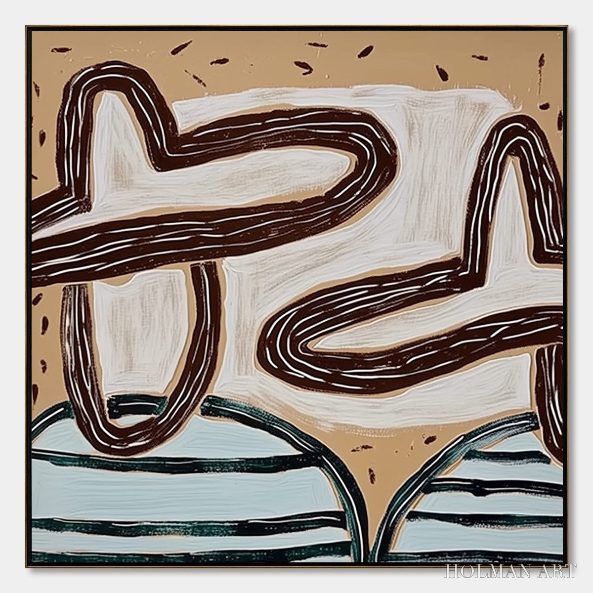 HOLMAN ART Grounded Flow – Wabi Sabi Inspired Abstract Painting with Earthy Tones - image 1