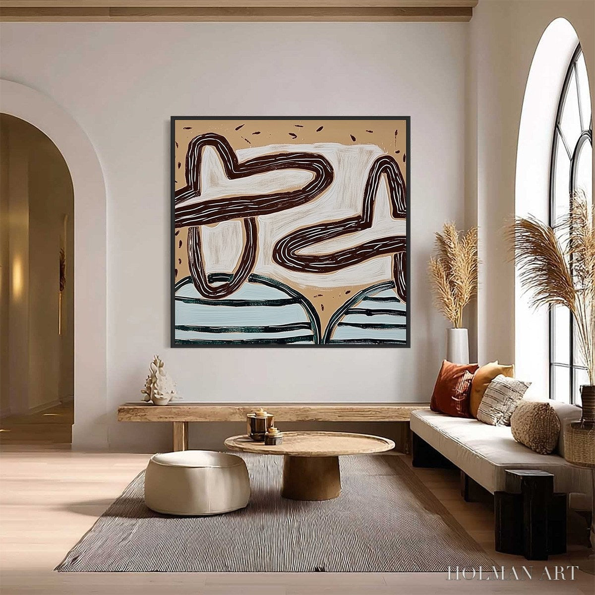 HOLMAN ART Grounded Flow – Wabi Sabi Inspired Abstract Painting with Earthy Tones - image 2