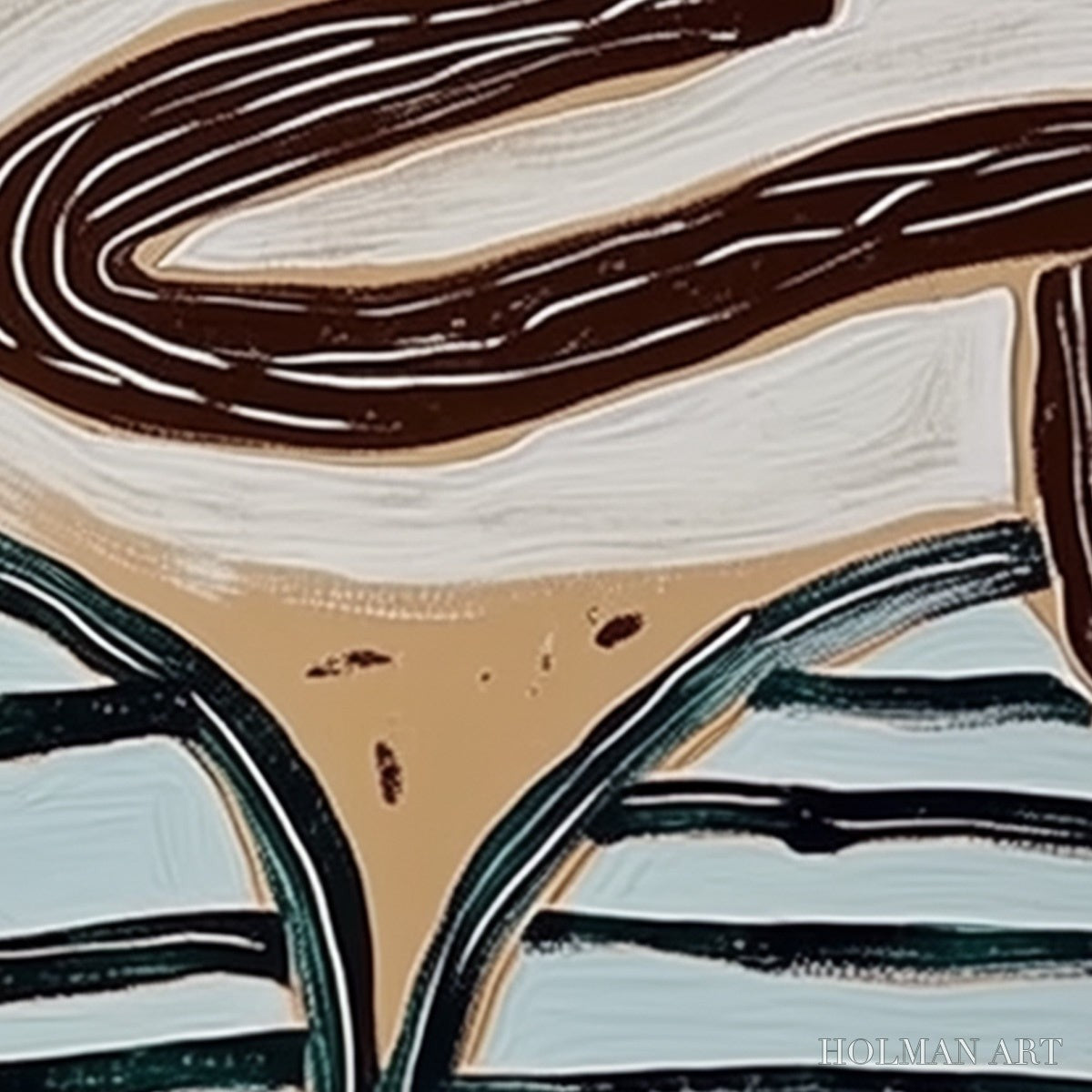 HOLMAN ART Grounded Flow – Wabi Sabi Inspired Abstract Painting with Earthy Tones - image 3