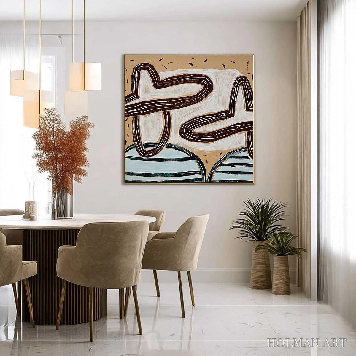 HOLMAN ART Grounded Flow – Wabi Sabi Inspired Abstract Painting with Earthy Tones - image 4