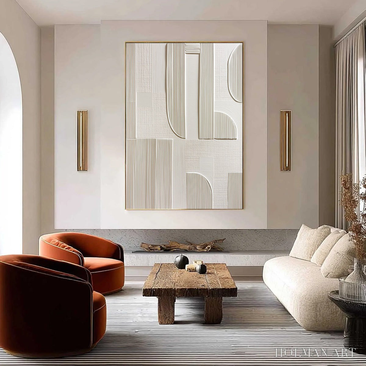 HOLMAN ART Static Rhythm – Textured White Minimalist Abstract - image 2