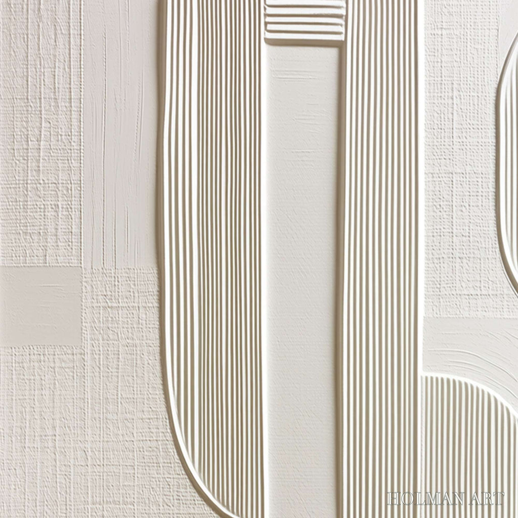 HOLMAN ART Static Rhythm – Textured White Minimalist Abstract - image 3