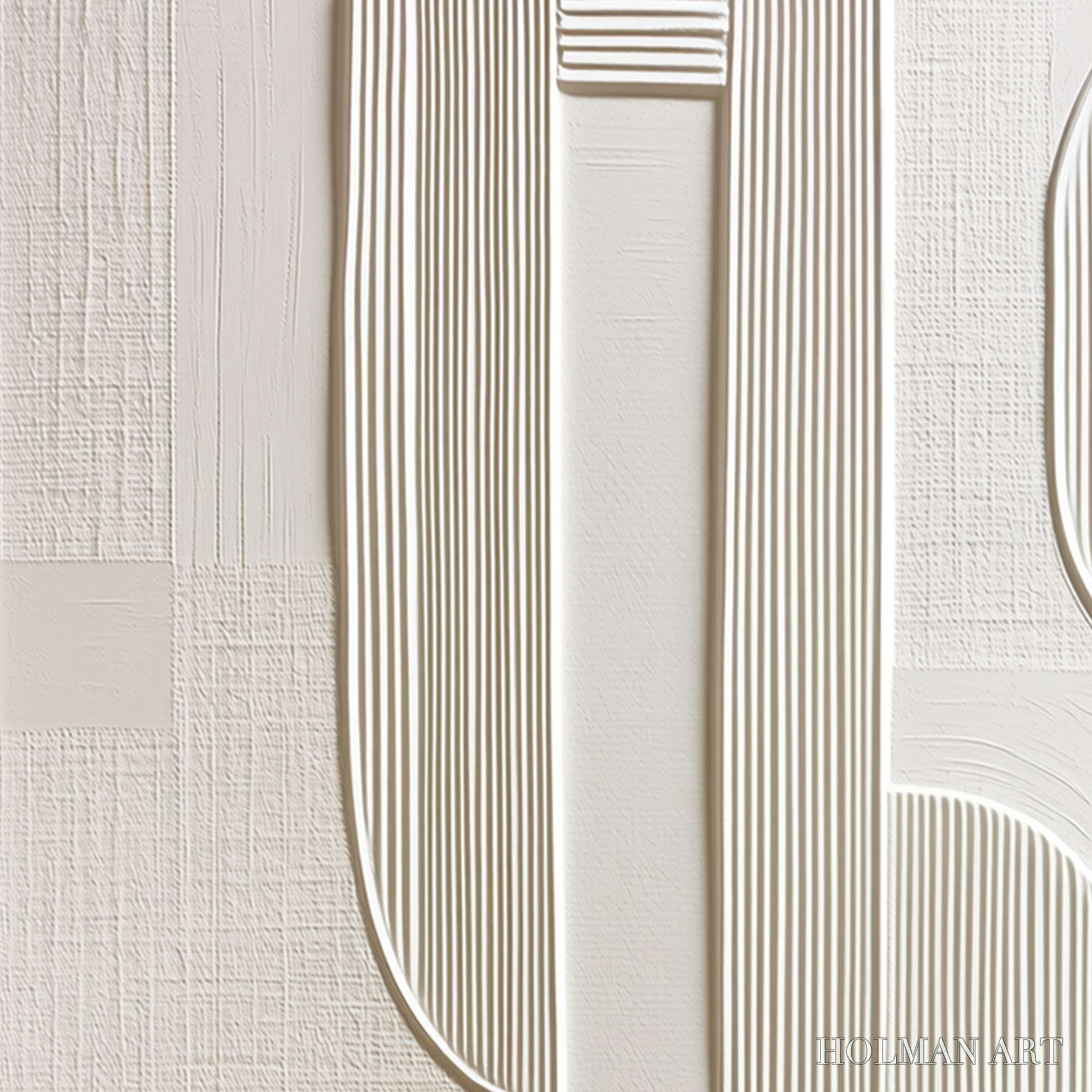 HOLMAN ART Static Rhythm – Textured White Minimalist Abstract - image 3