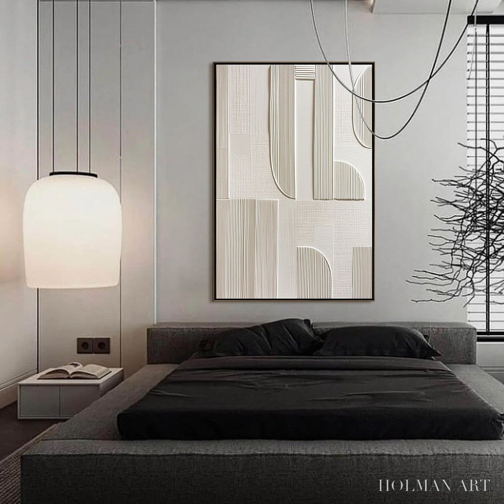 HOLMAN ART Static Rhythm – Textured White Minimalist Abstract - image 4