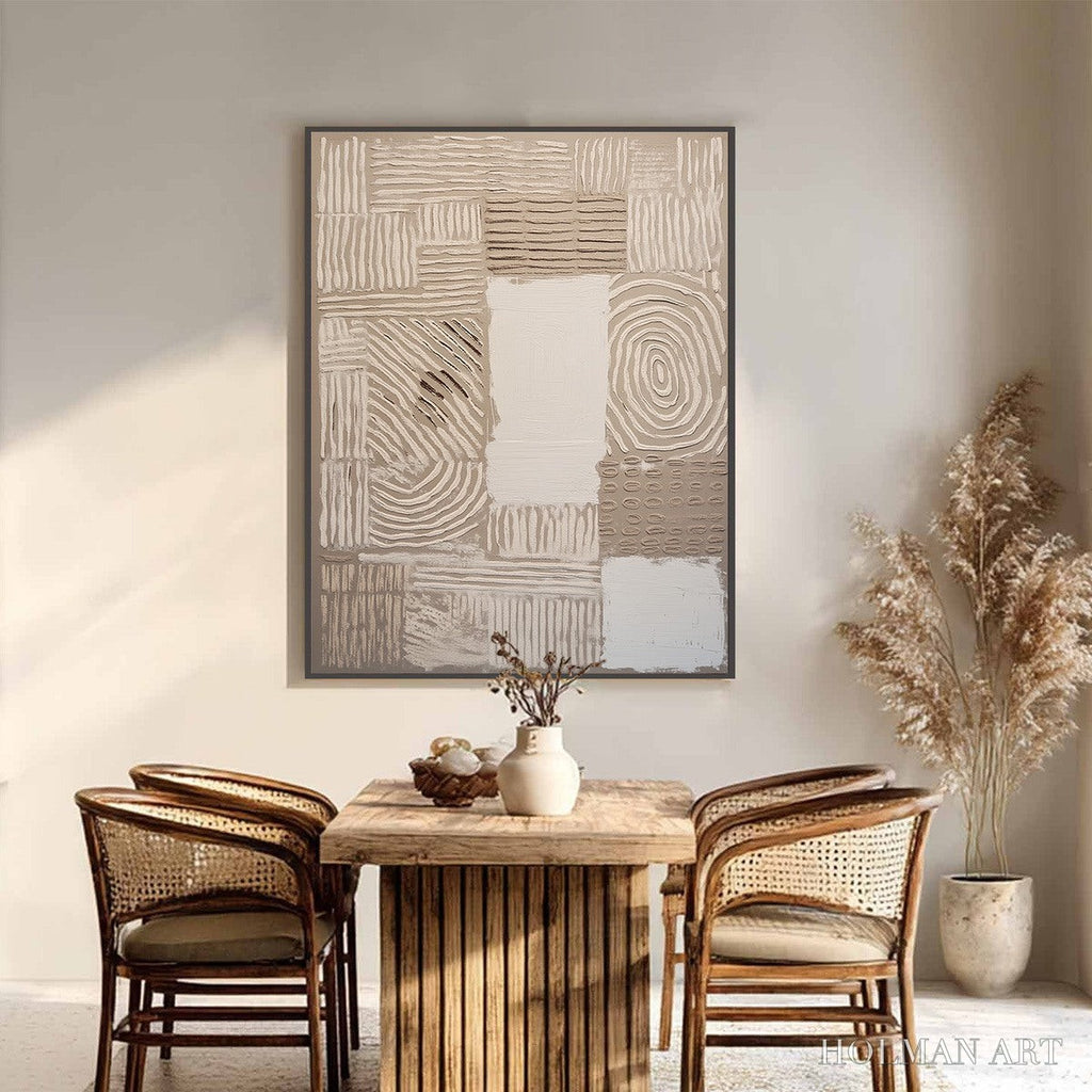 HOLMAN ART Earthen Weave – Textured Wabi Sabi Abstract Painting in Neutral Tones - image 2