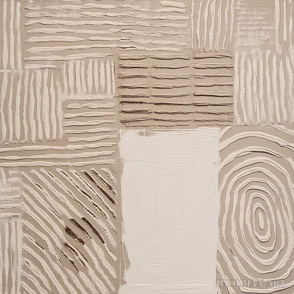 HOLMAN ART Earthen Weave – Textured Wabi Sabi Abstract Painting in Neutral Tones - image 3