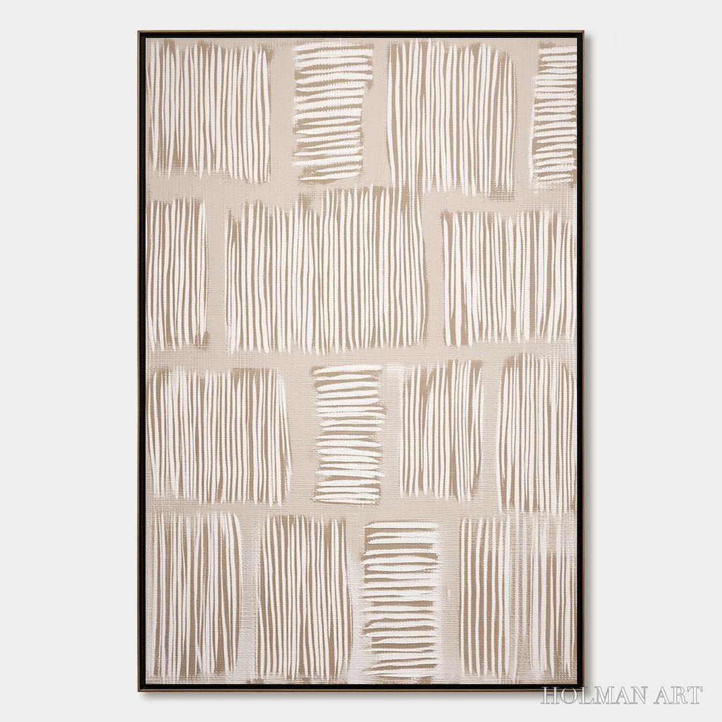 HOLMAN ART Woven Paths – Textured Wabi Sabi Abstract Painting in Neutral Tones - image 1