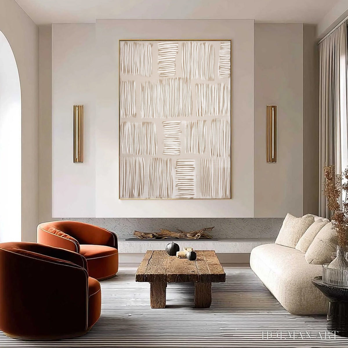 HOLMAN ART Woven Paths – Textured Wabi Sabi Abstract Painting in Neutral Tones - image 2