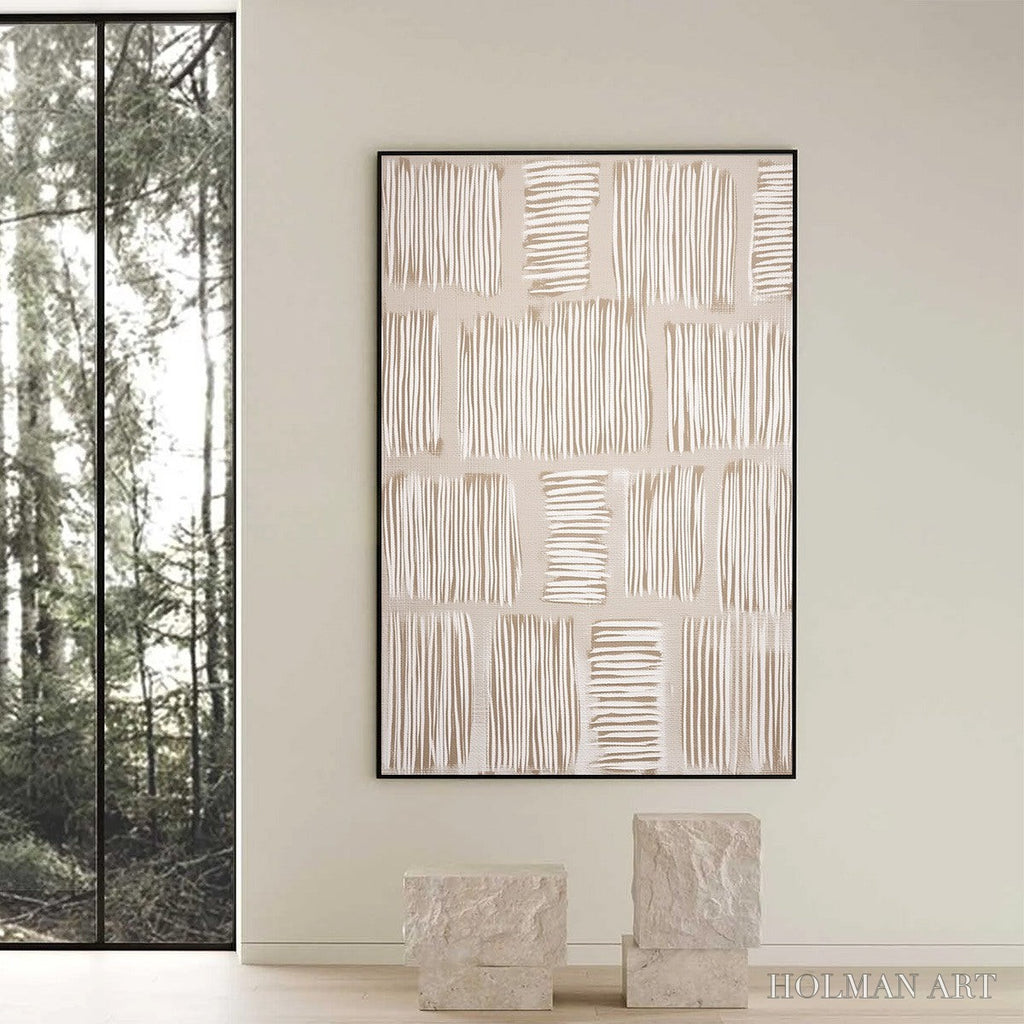 HOLMAN ART Woven Paths – Textured Wabi Sabi Abstract Painting in Neutral Tones - image 6