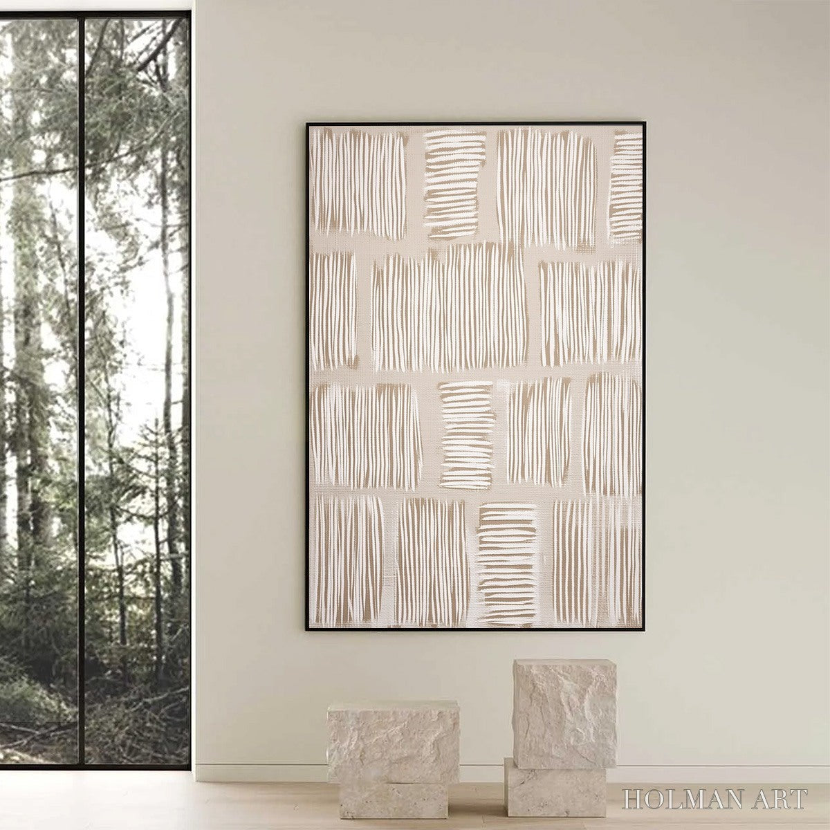 HOLMAN ART Woven Paths – Textured Wabi Sabi Abstract Painting in Neutral Tones - image 6