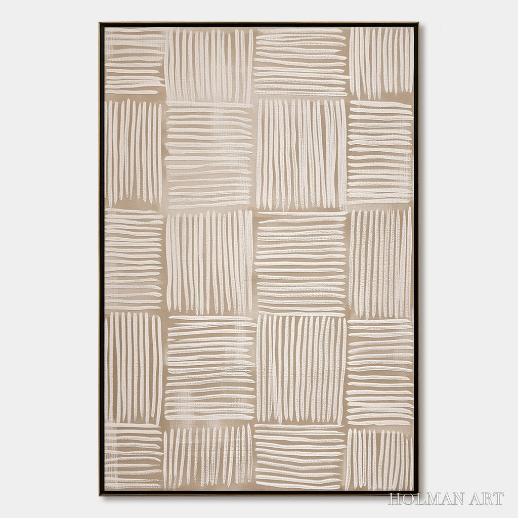HOLMAN ART Woven Calm – Textured Minimalist Wabi-Sabi Abstract Painting - image 1